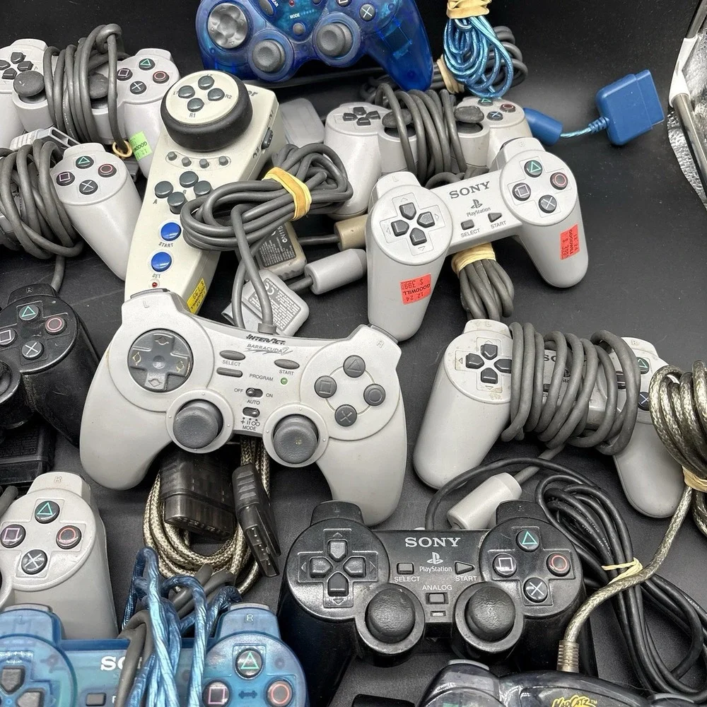 PlayStation 1 & 2 Controller Lot Of 19 Controllers Untested As Is